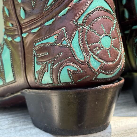 BOOT STAR x OLD GRINGO Calfskin Turquoise Jude Boot Size 7.5 - Picture 8 of 10